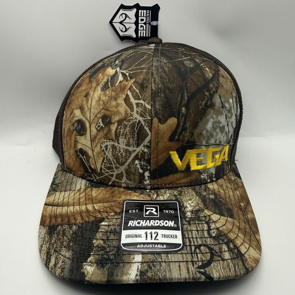 VEGA Richardson 112 Snapback Trucker Hat Mossy Oak Camouflage CAMO Black Mesh